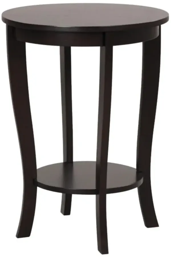 Hivvago  2-tier Round End Table with Solid Wood Legs