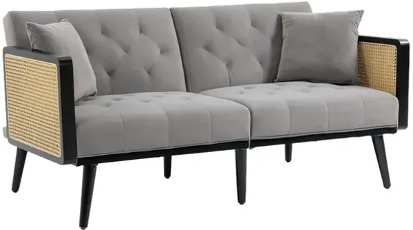 Velvet Sofa, Accent Sofa .Loveseat Sofa With Metal Feet