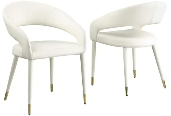 Best Master Furniture Jacques Faux Leather White Dining Chairs (Set Of 2)