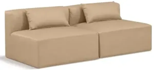 Meridian Furniture Cube Tan Vegan Leather Modular Sofa