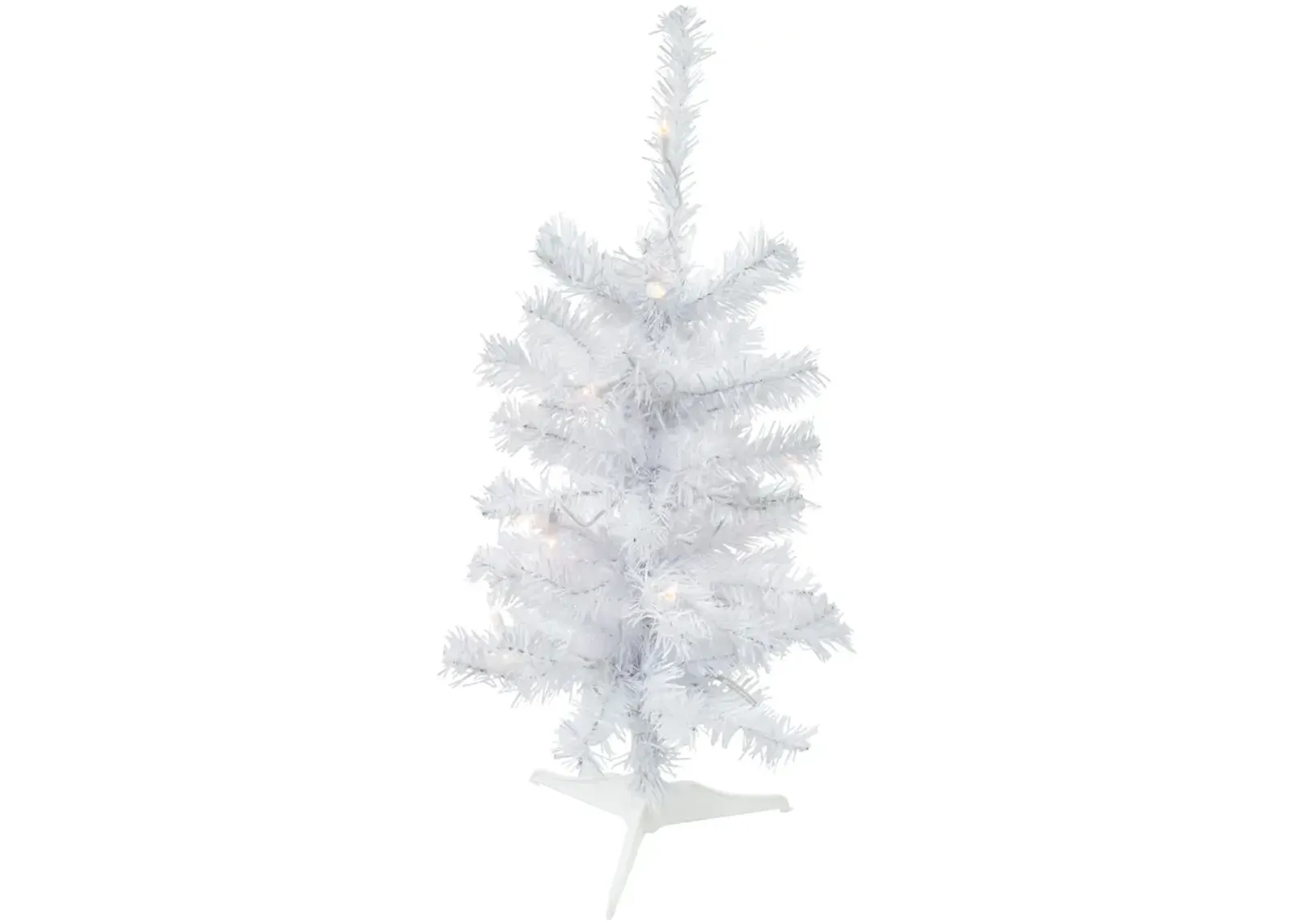 2' Pre-Lit Woodbury White Pine Slim Artificial Christmas Tree  Clear Lights