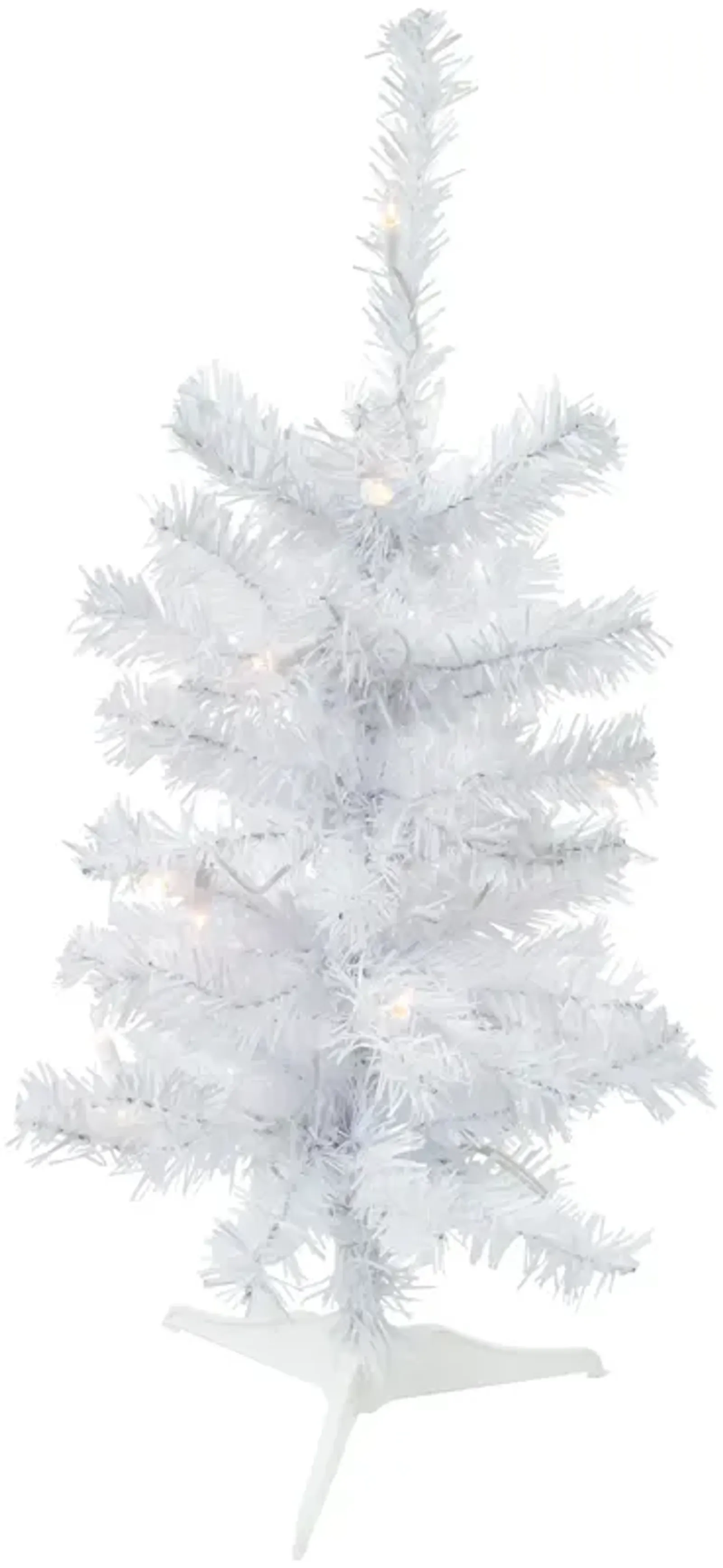 2' Pre-Lit Woodbury White Pine Slim Artificial Christmas Tree  Clear Lights