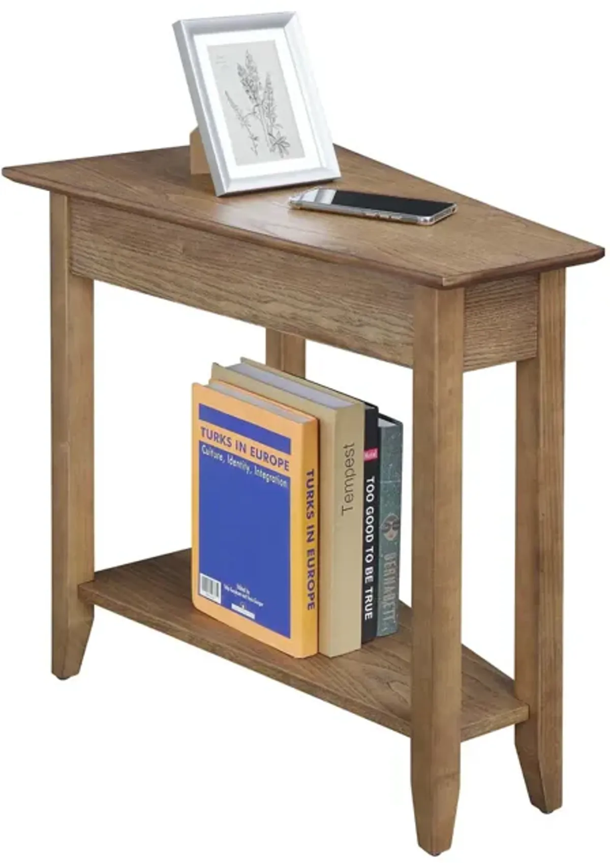 Convenience Concepts American Heritage Wedge End Table with Shelf, 24"L x 16"W x 24"H, Driftwood