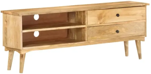 vidaXL TV Cabinet 55.1"x11.8"x19.7" Solid Mango Wood