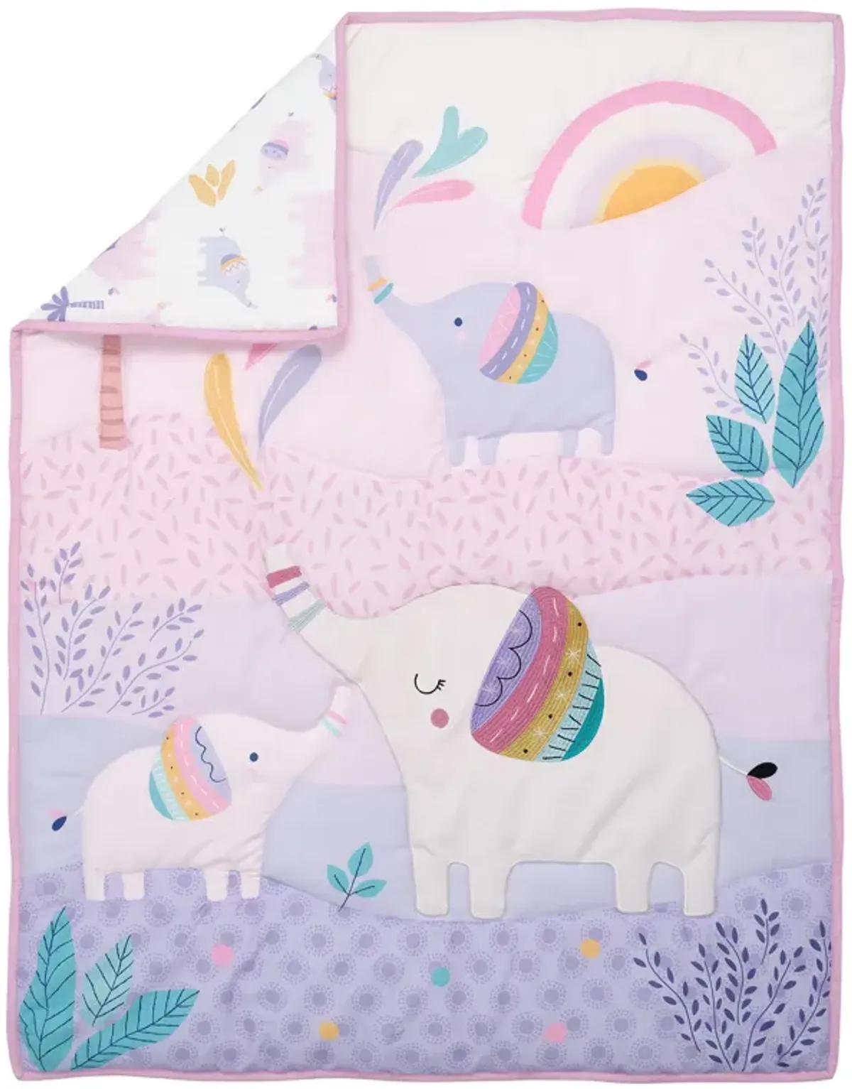 Bedtime Originals Elephant Dreams 3-Piece Pink Nursery Baby Crib Bedding Set