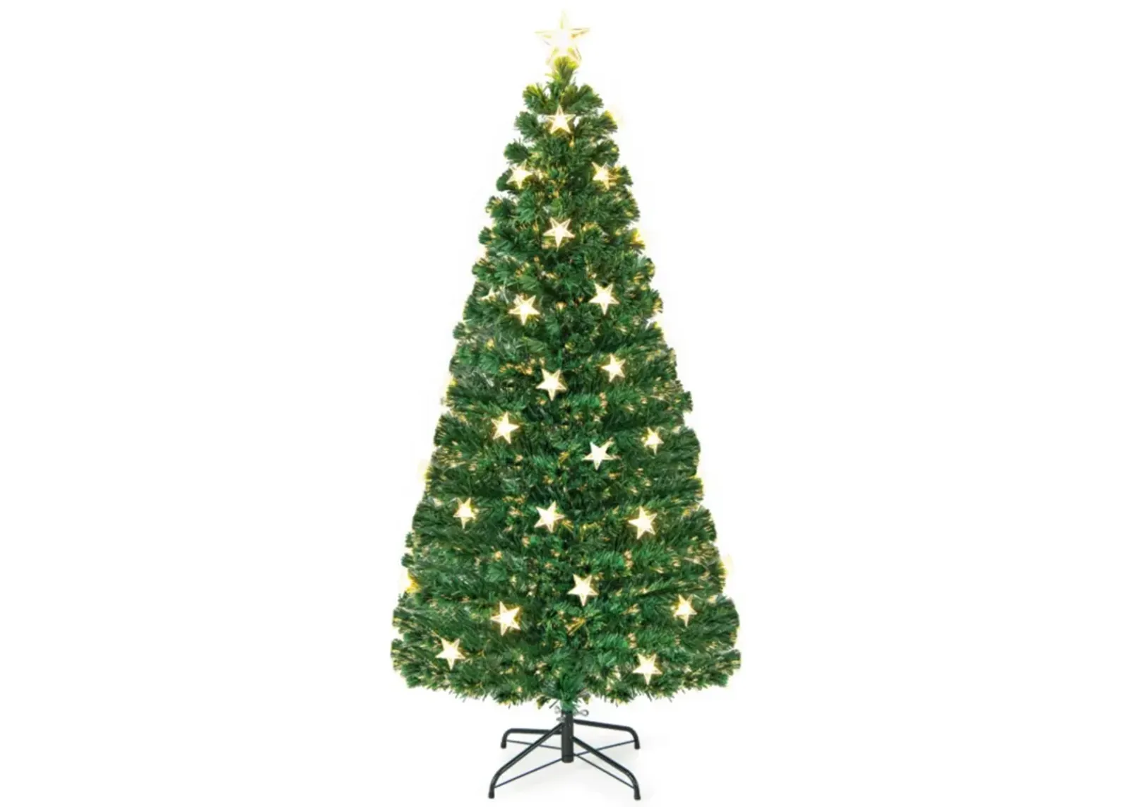 Hivvago Prelit Fiber Optic Christmas Tree with Warm White Lights