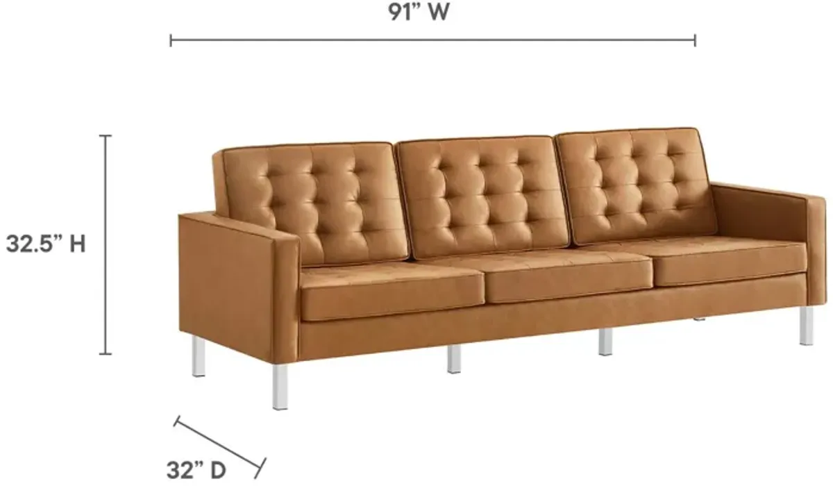 Loft Tufted Vegan Leather Sofa