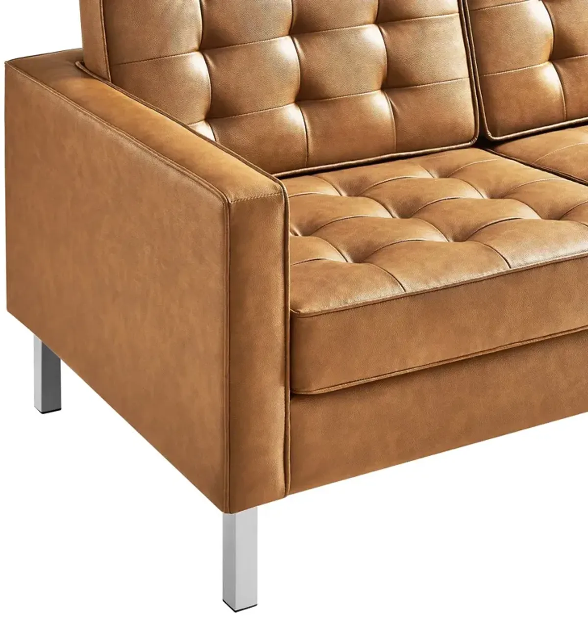 Loft Tufted Vegan Leather Sofa