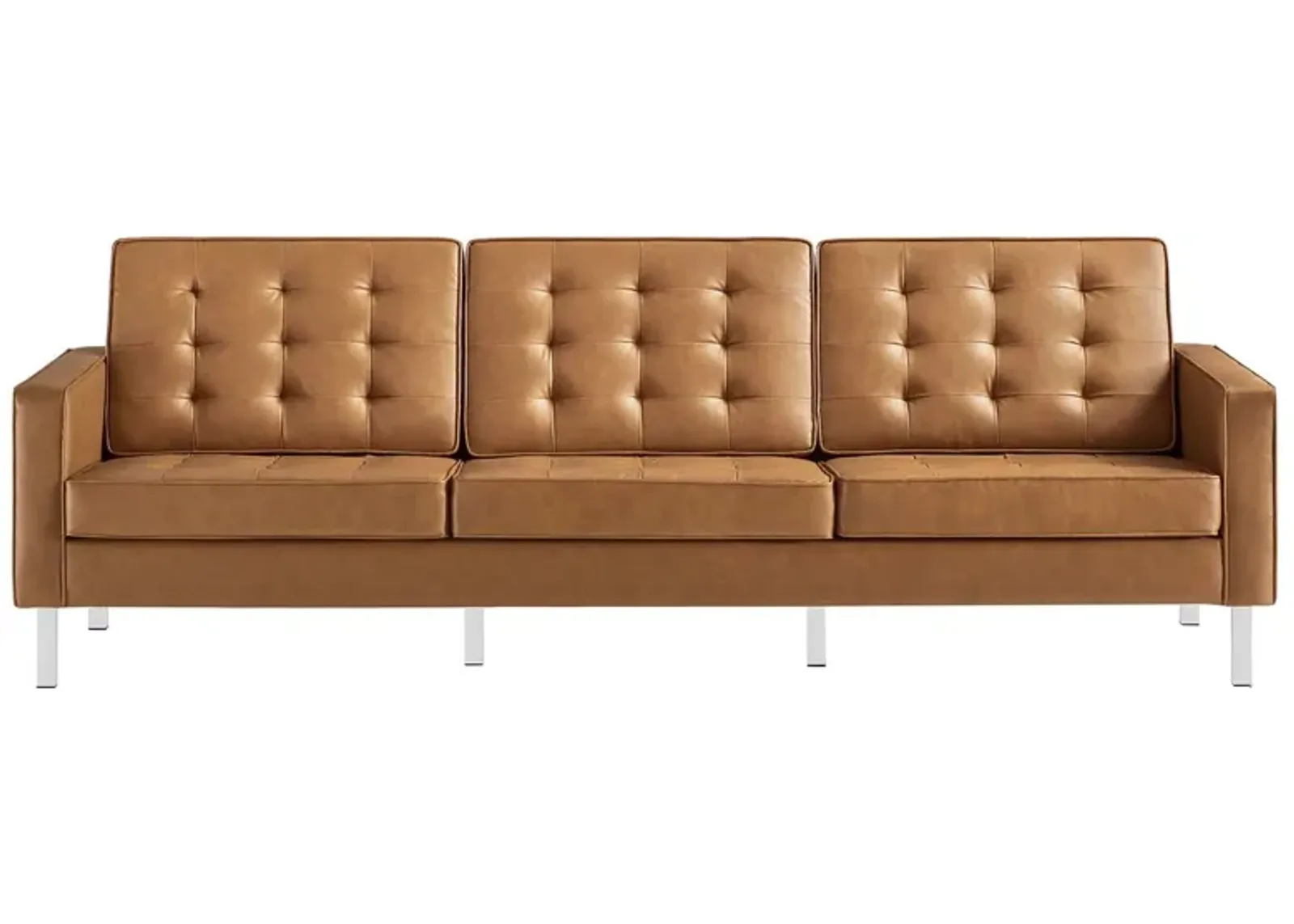 Loft Tufted Vegan Leather Sofa