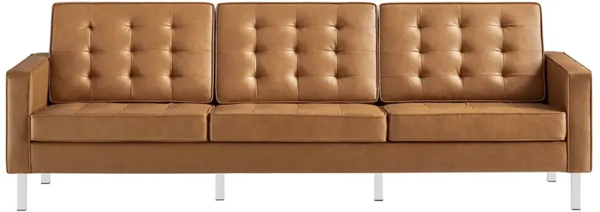 Loft Tufted Vegan Leather Sofa