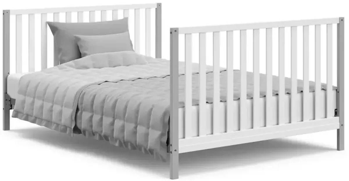 Storkcraft Modern Pacific 4-In-1 Convertible Crib - White/Pebble Gray