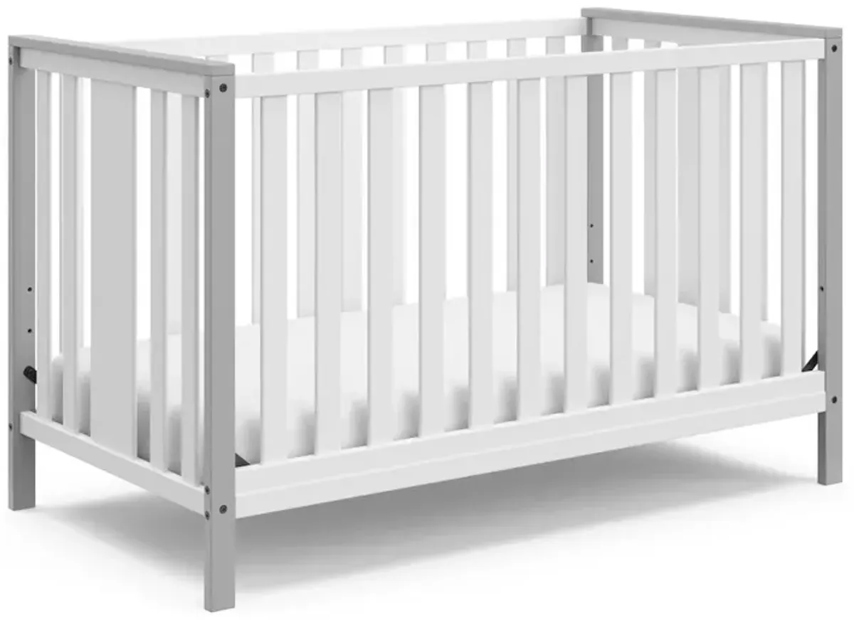 Storkcraft Modern Pacific 4-In-1 Convertible Crib - White/Pebble Gray