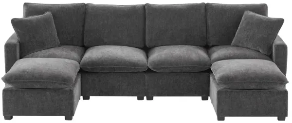 Merax Modern Modular Chenille Sectional Sofa with Pillows