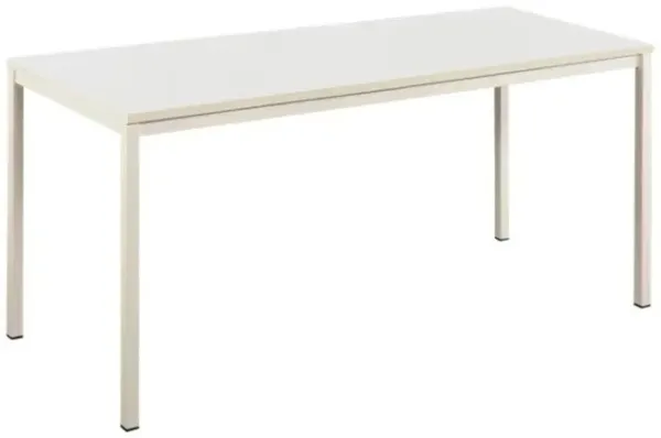FC Design Klair Living Contemporary Wood and Metal Computer Desk in Ivory