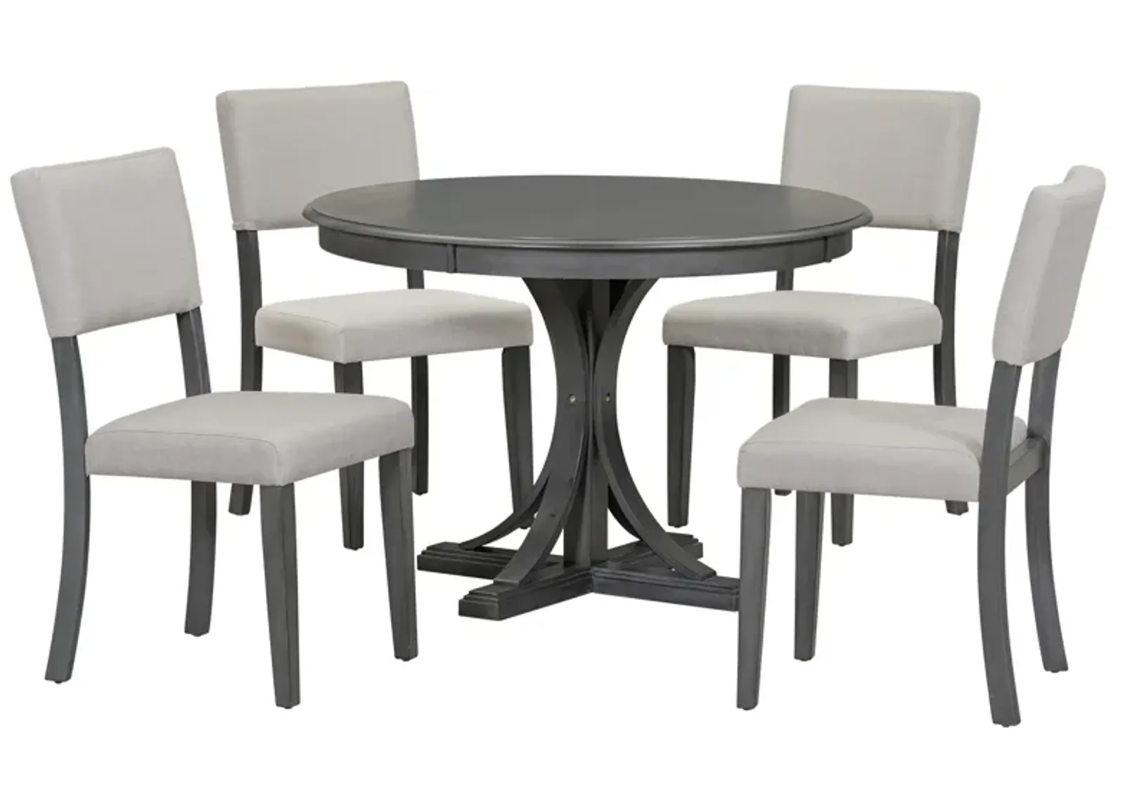 Merax 5-Piece Retro Round Dining Table Set