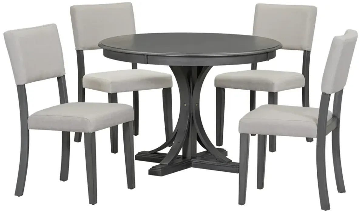 Merax 5-Piece Retro Round Dining Table Set