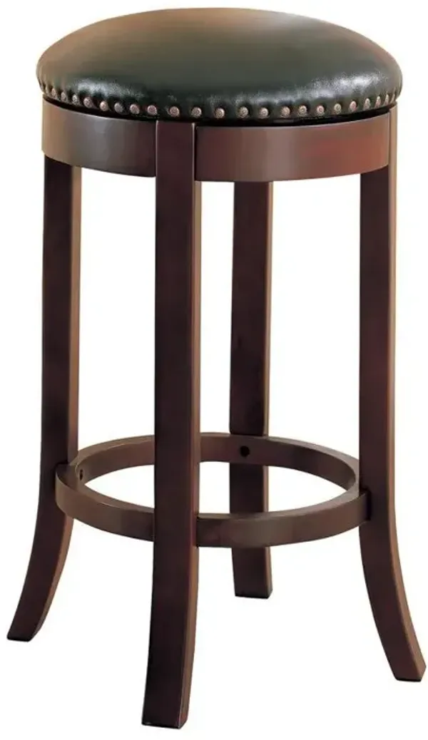 Aboushi Swivel Bar Stools with Upholstered Seat Brown (Set of 2)