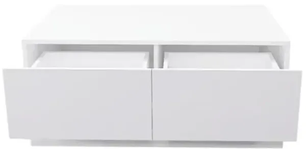 High Glossy Coffee Table with 2 Drawers have RGB Led Light with Buletooth Control