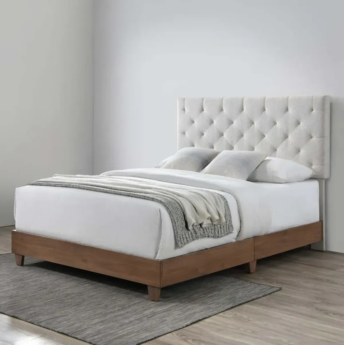 Modway - Rhiannon Diamond Tufted Upholstered Fabric Queen Bed