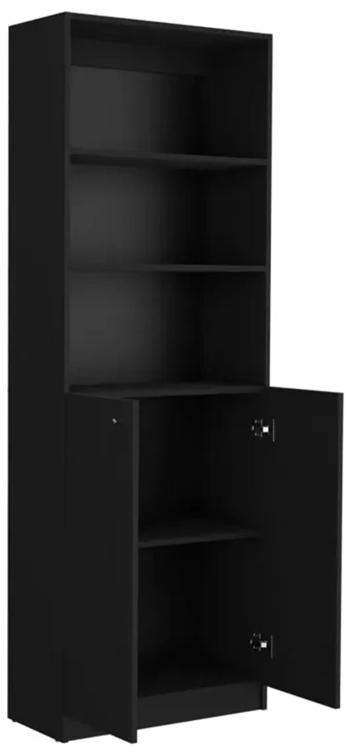 Bookcase Dual-Door Benzoni, Office, Black