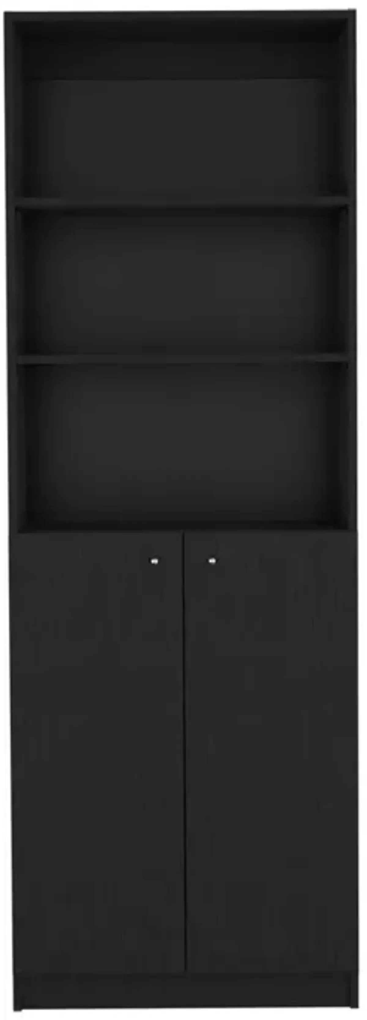 Bookcase Dual-Door Benzoni, Office, Black