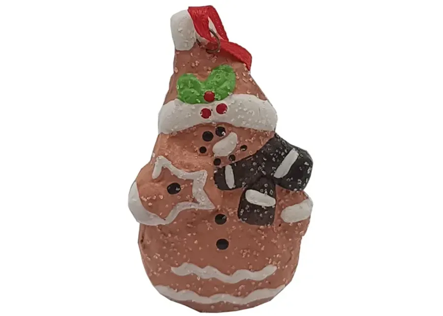 2.75" Gingerbread Snowman with Star Christmas Ornament