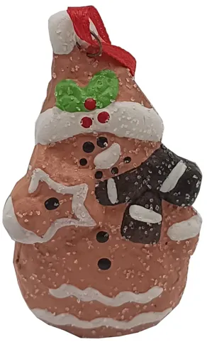 2.75" Gingerbread Snowman with Star Christmas Ornament