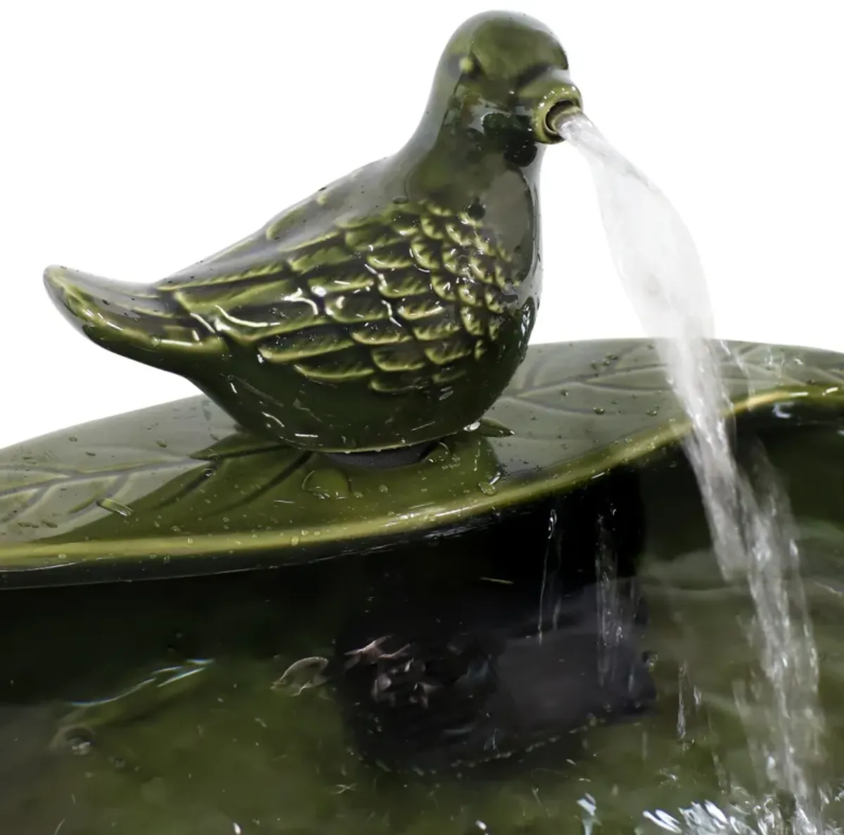 Sunnydaze Dove Glazed Ceramic Outdoor Solar Water Fountain - 7 in