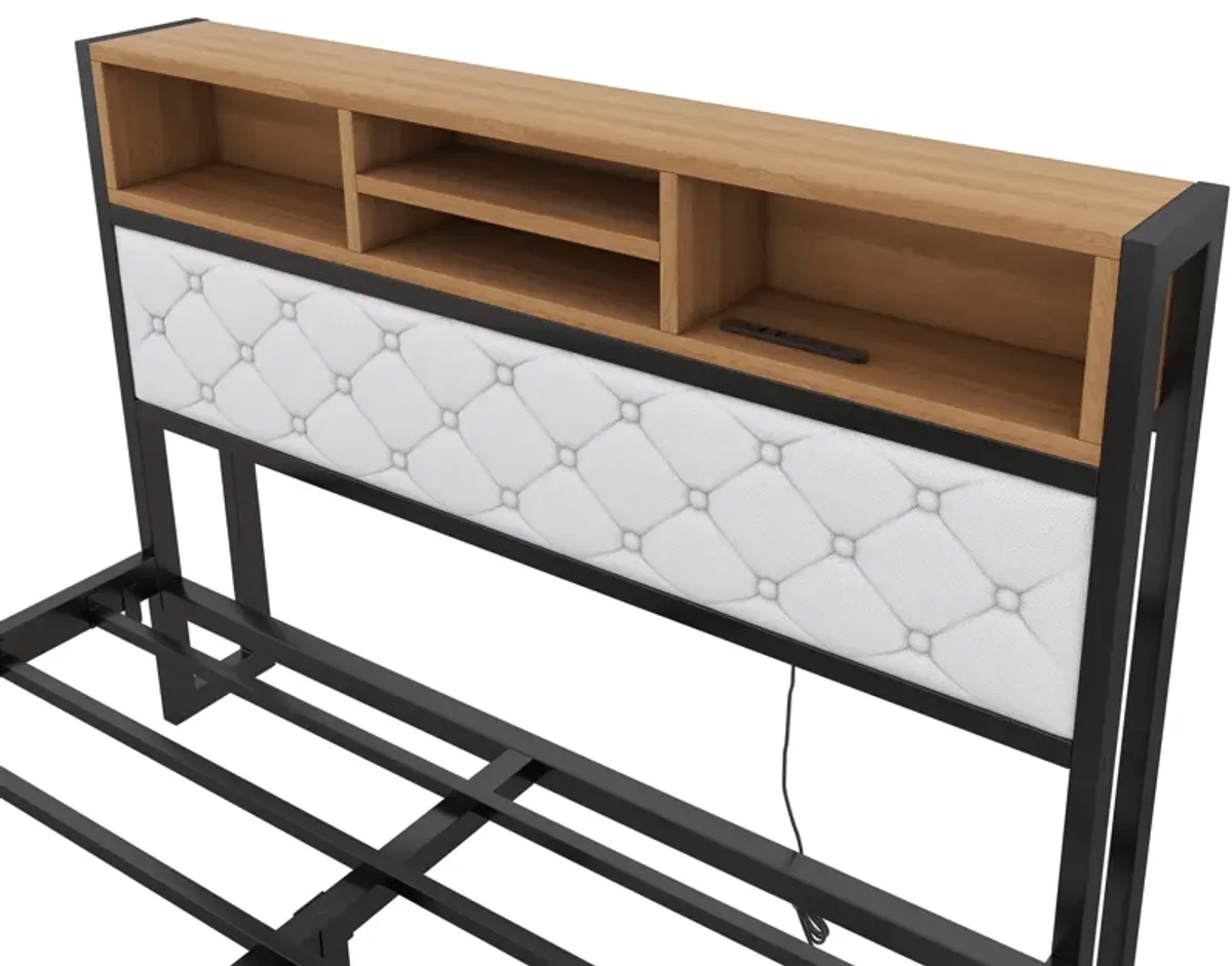 Merax Metal Frame Platform Bed With 4 Drawers