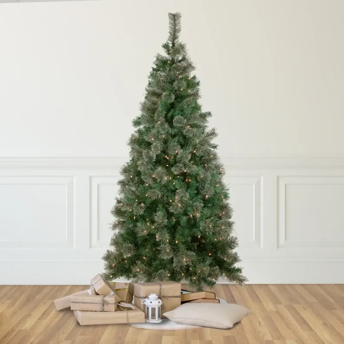 6.5' Pre-Lit Oregon Cashmere Pine Artificial Christmas Tree  Clear Lights