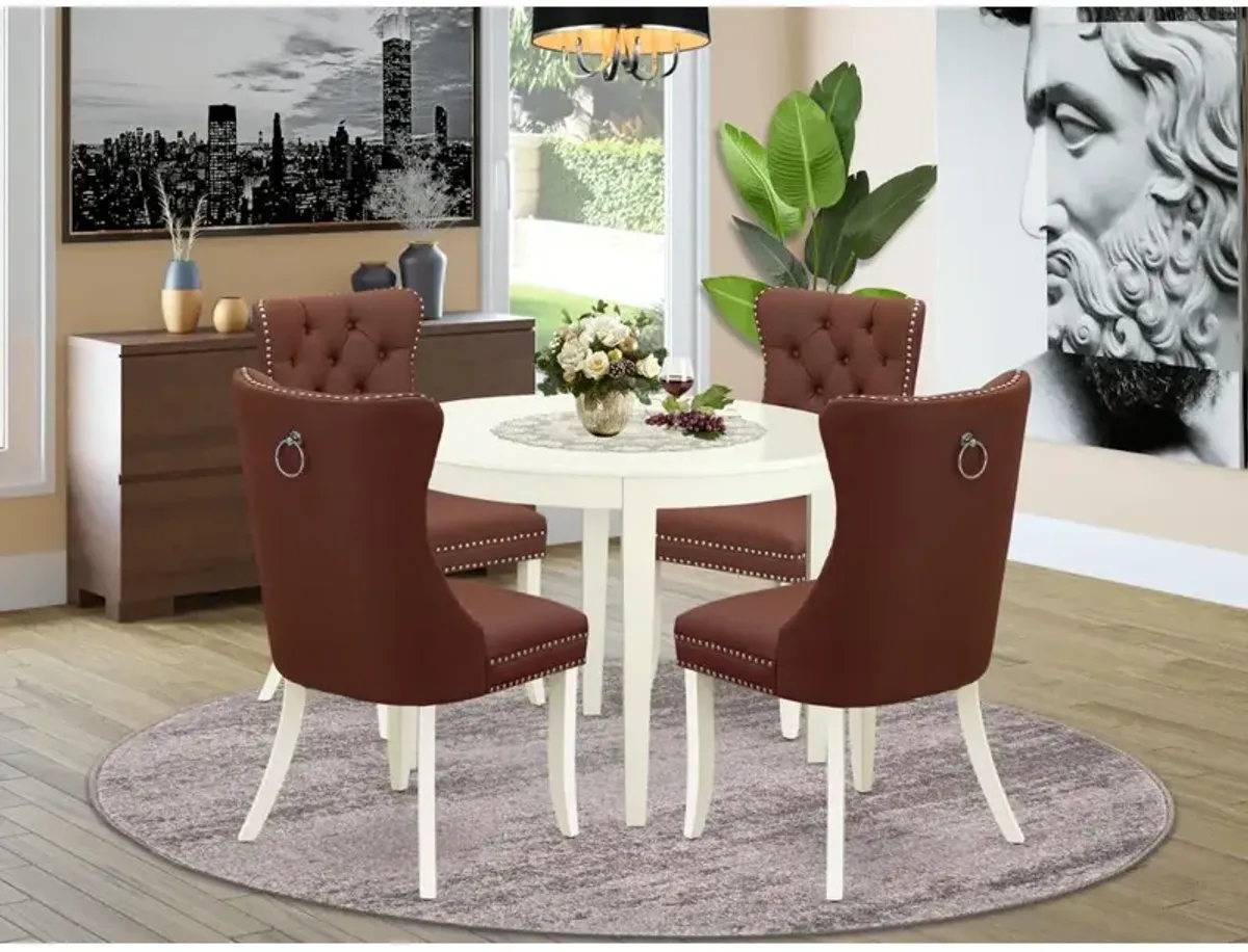 5 Piece Dining Set for Small Spaces Consists of a Round Kitchen Table