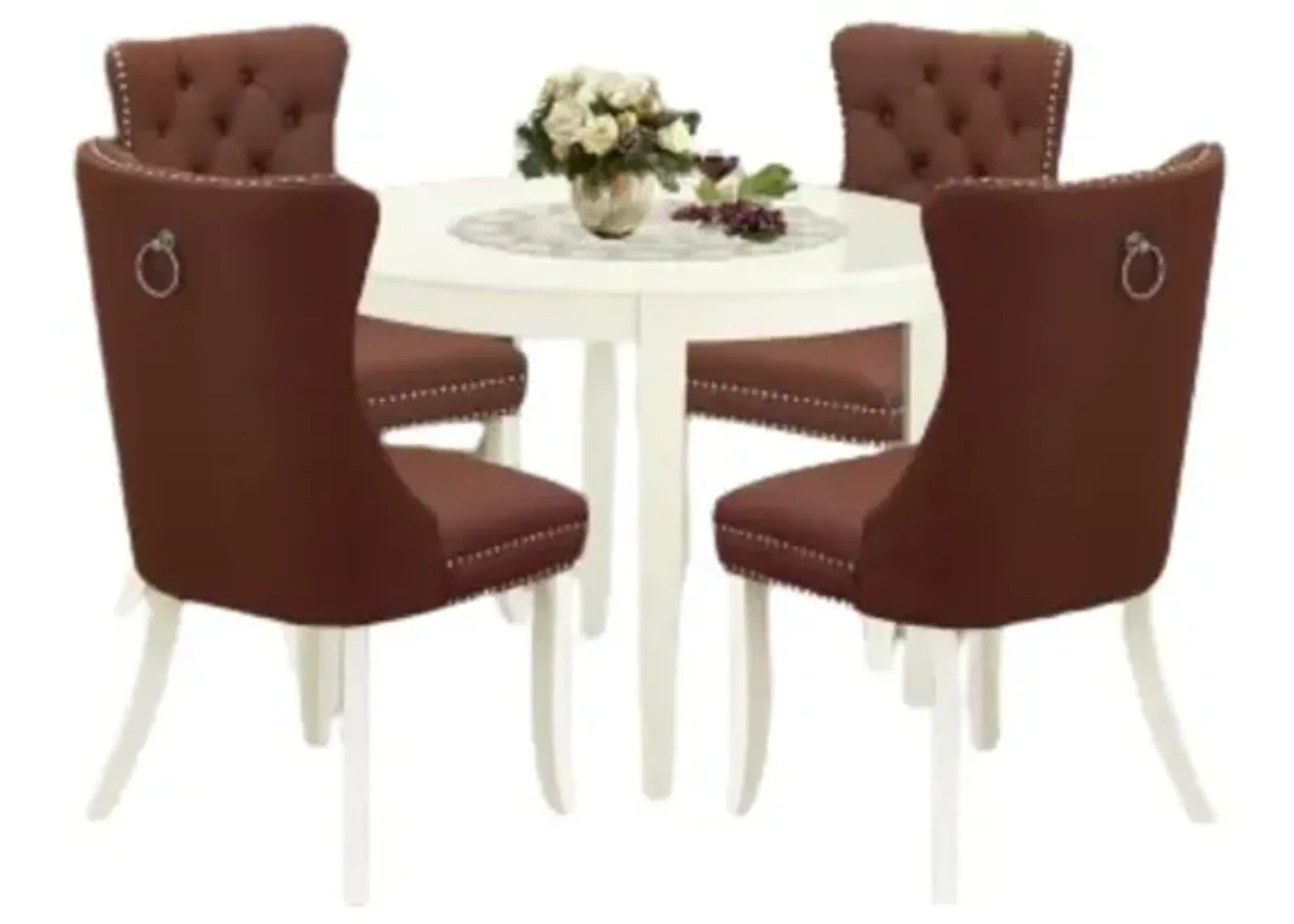 5 Piece Dining Set for Small Spaces Consists of a Round Kitchen Table