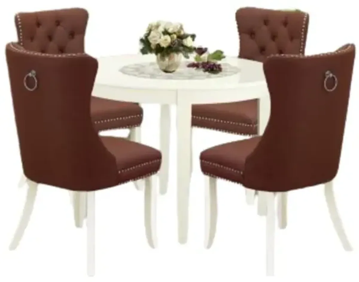 5 Piece Dining Set for Small Spaces Consists of a Round Kitchen Table