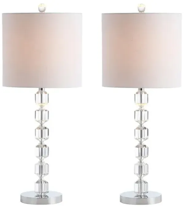 Cary Modern Stacked Crystal/Metal LED Table Lamp
