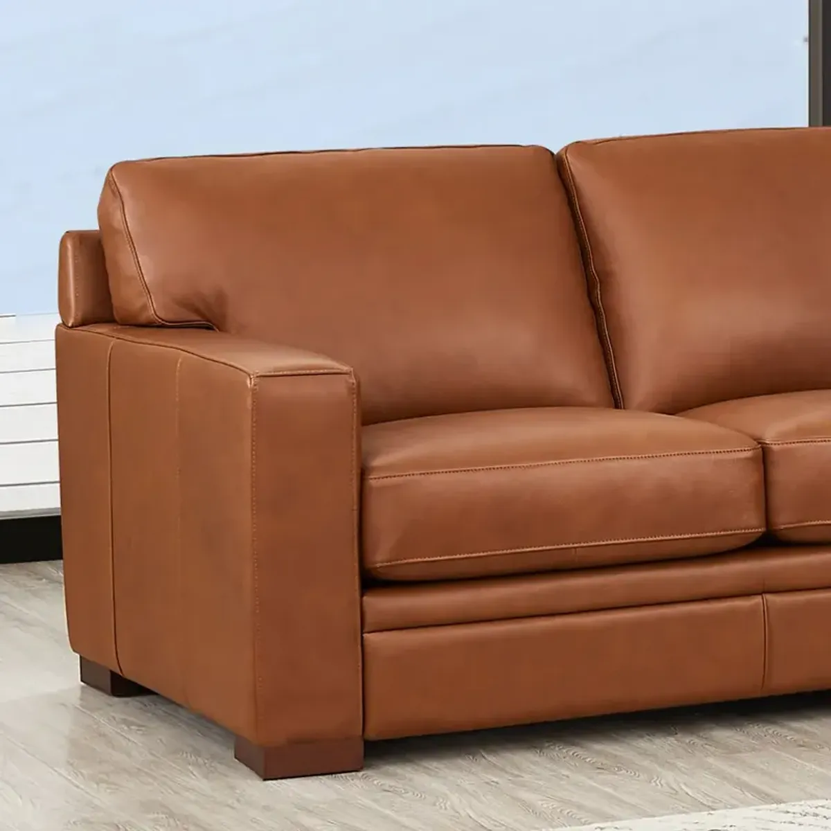 Dillon Top Grain Leather U-Shaped Sectional with Right Chaise