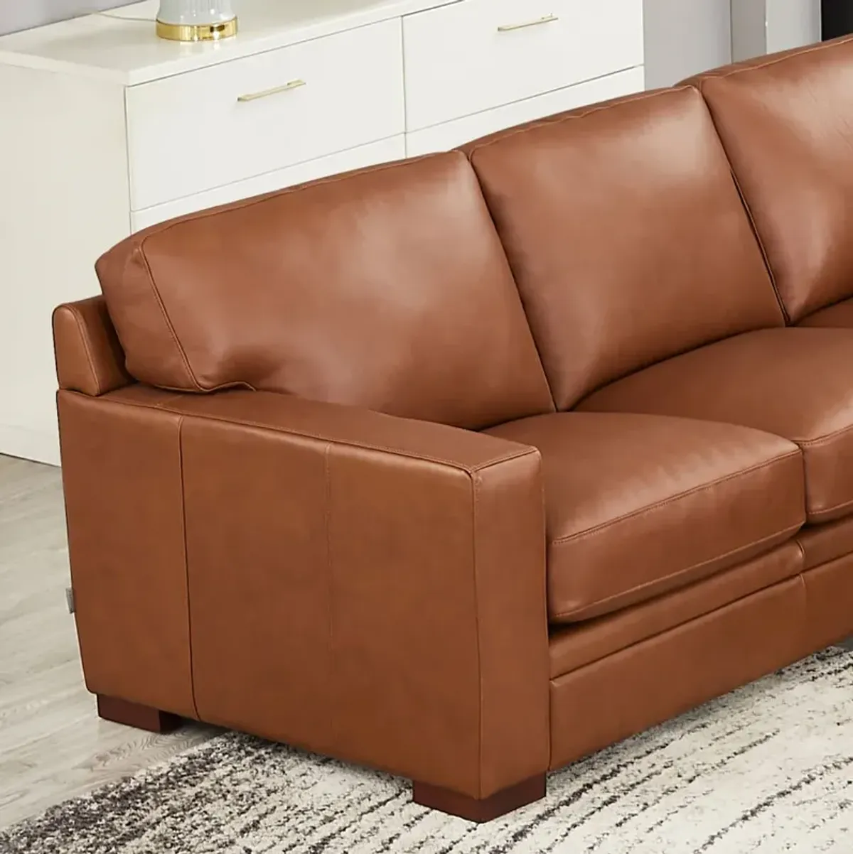 Dillon Top Grain Leather U-Shaped Sectional with Right Chaise