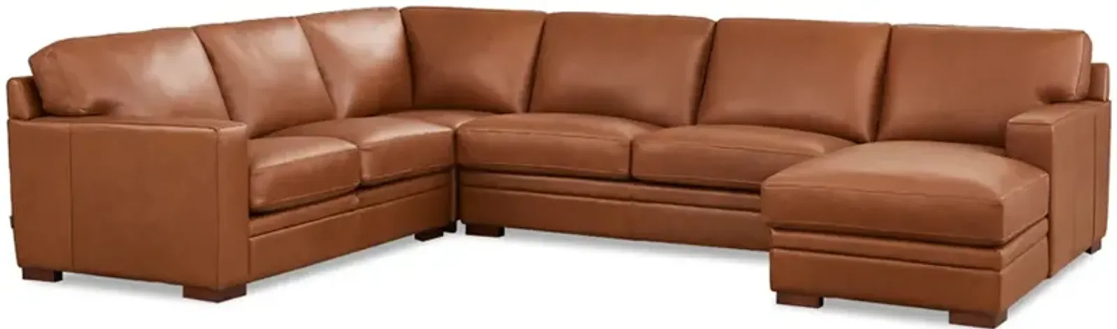 Dillon Top Grain Leather U-Shaped Sectional with Right Chaise