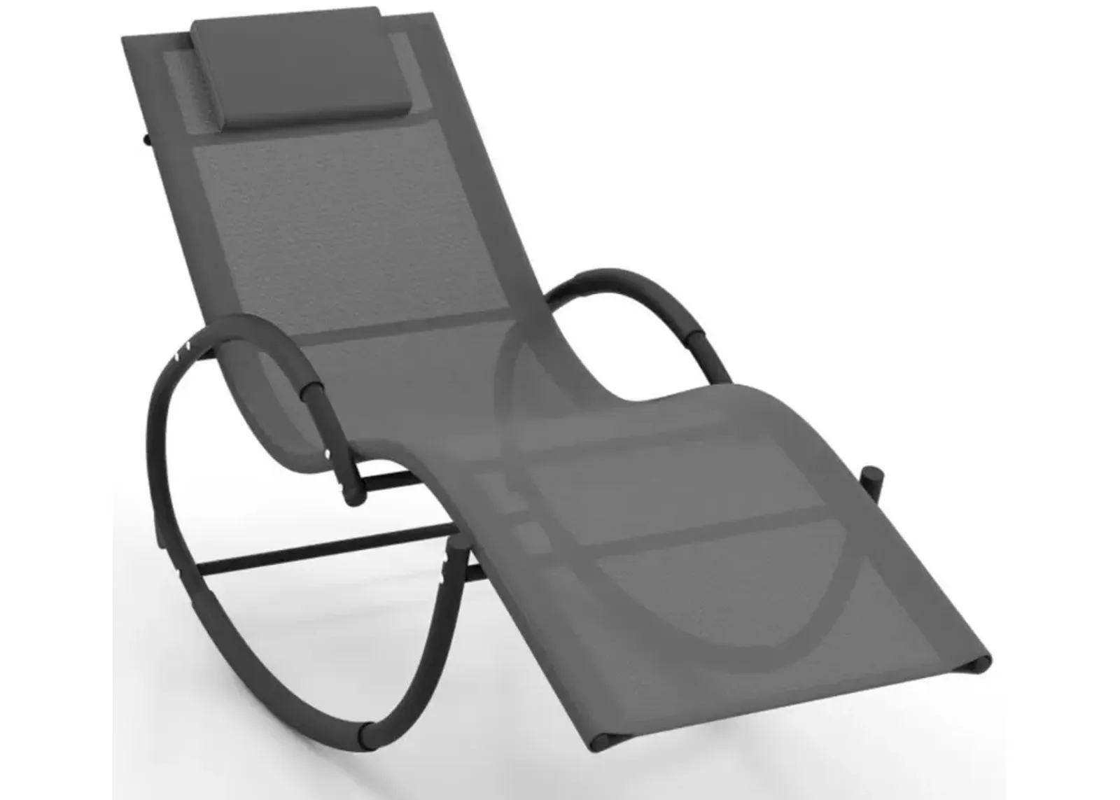 Hivvago Outdoor Rocking Lounge Chair with Removable Headrest