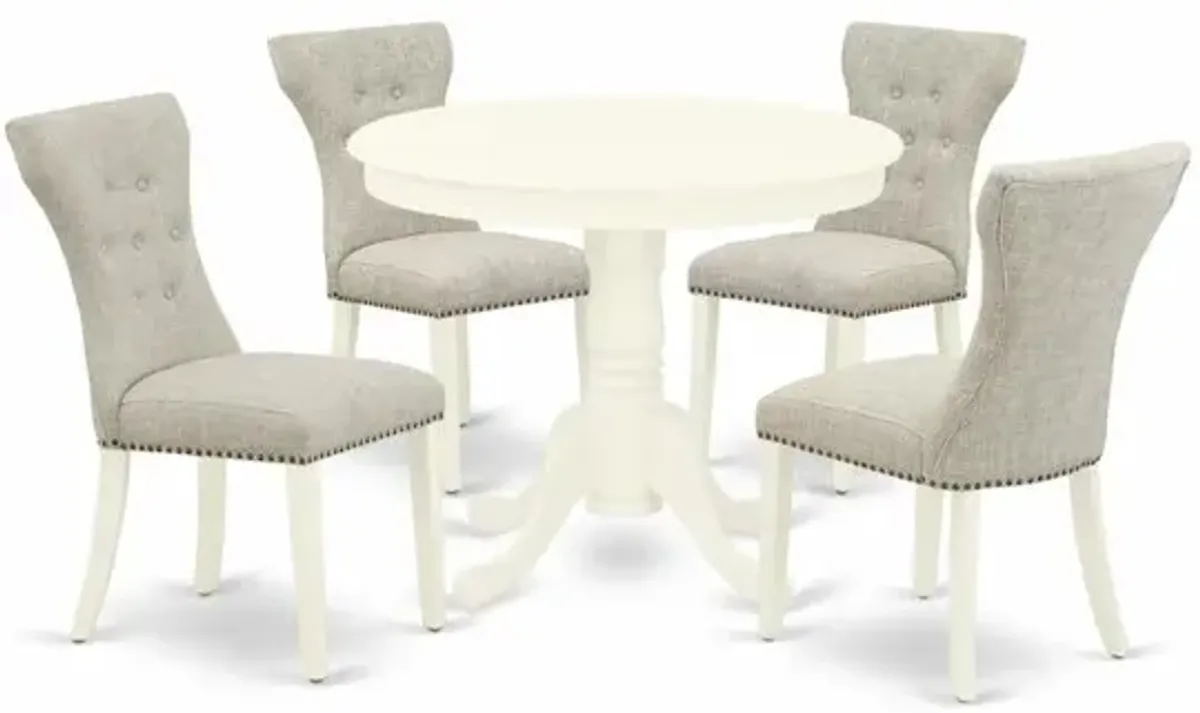 Dining Room Set Linen White, ANGA5-LWH-35