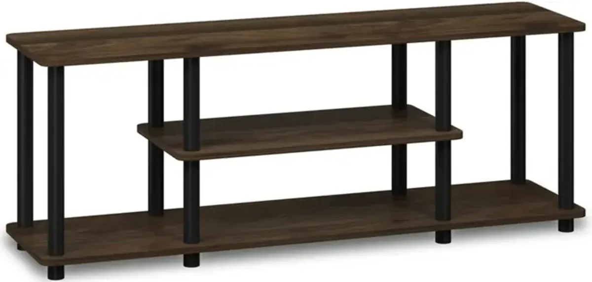 Furinno Furinno Turn-N-Tube No Tools 3D 3-Tier Entertainment TV Stands, Columbia Walnut/Black