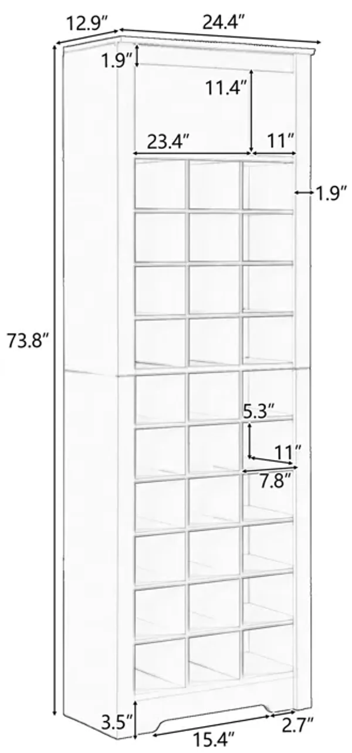 Merax Contemporary Cubby Console  Shoe Cabinet