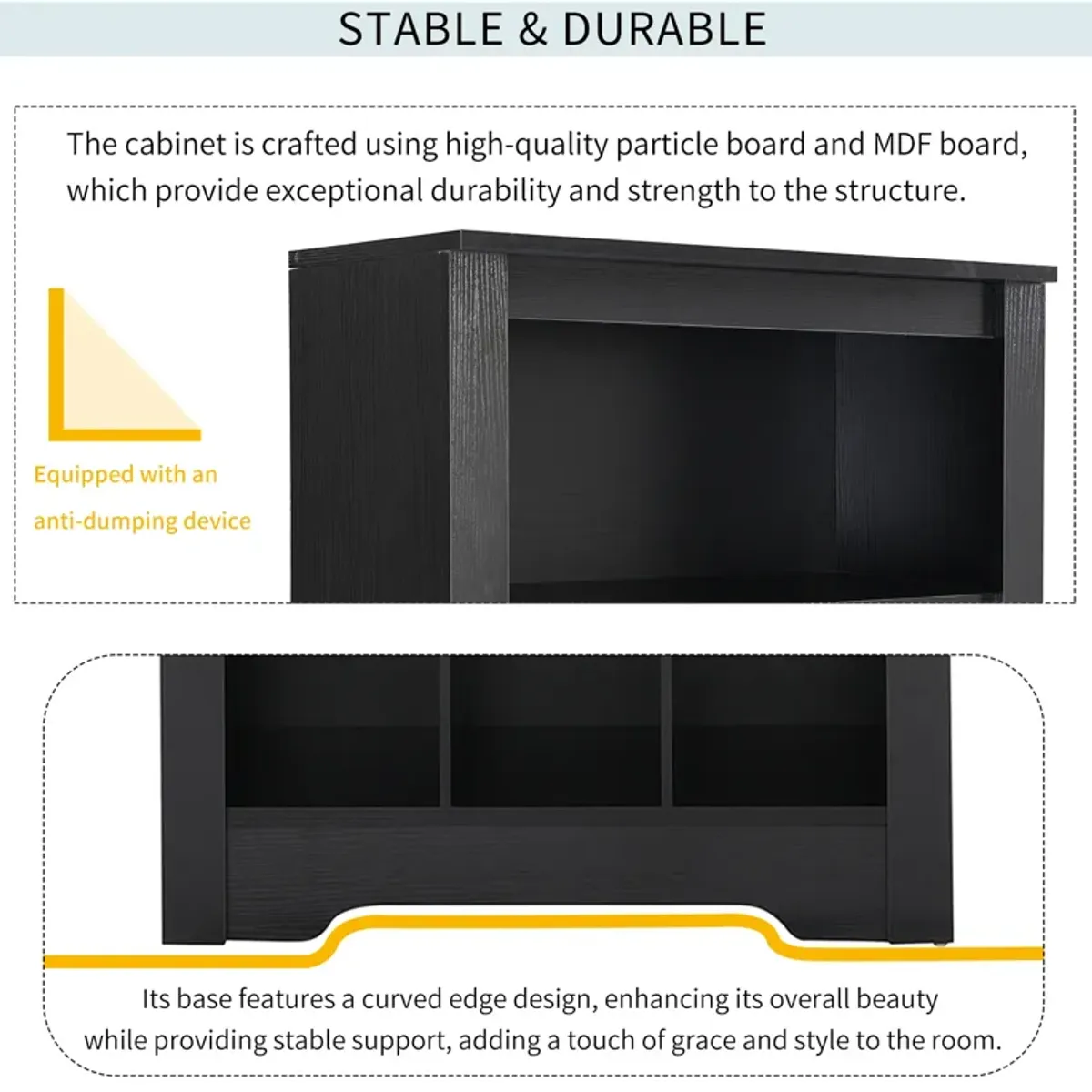 Merax Contemporary Cubby Console  Shoe Cabinet