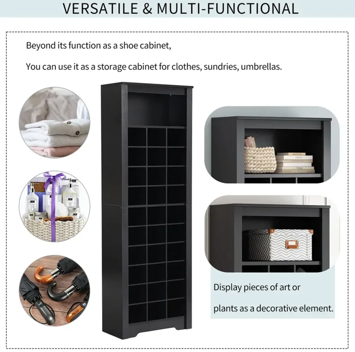 Merax Contemporary Cubby Console  Shoe Cabinet