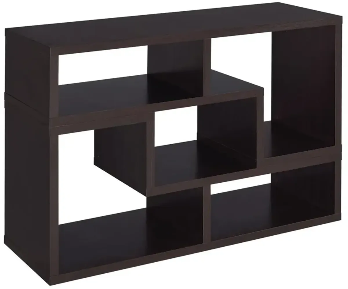 Velma Convertible TV Console and Bookcase Cappuccino