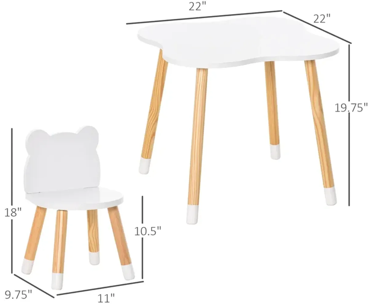 Grey Kids' Activity Center: Wooden Table & Chair Set for Ages 3+