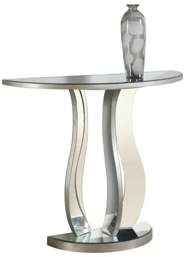 Minimalist Mirrored End Table – Glass Accent Table for Bedroom or Entryway