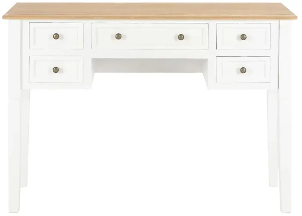 vidaXL Writing Desk White 43.1"x17.7"x30.5" Wood, 280069