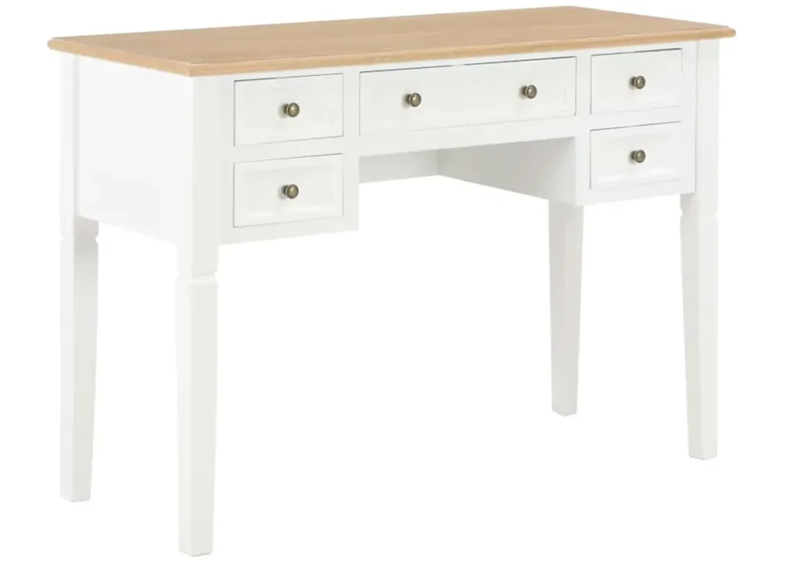 vidaXL Writing Desk White 43.1"x17.7"x30.5" Wood, 280069