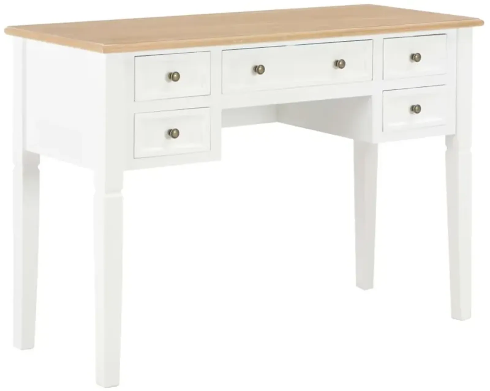 vidaXL Writing Desk White 43.1"x17.7"x30.5" Wood