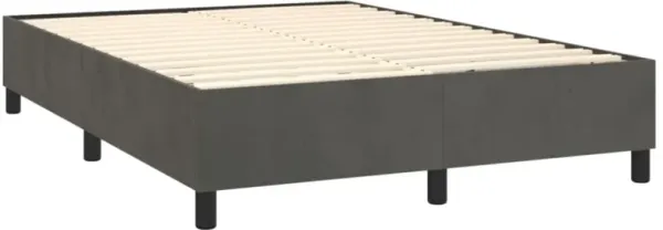 vidaXL Modern Velvet Box Spring Bed Frame, Dark Gray, Queen Sized, 59.8"x79.9", Plywood & Engineered Wood Construction